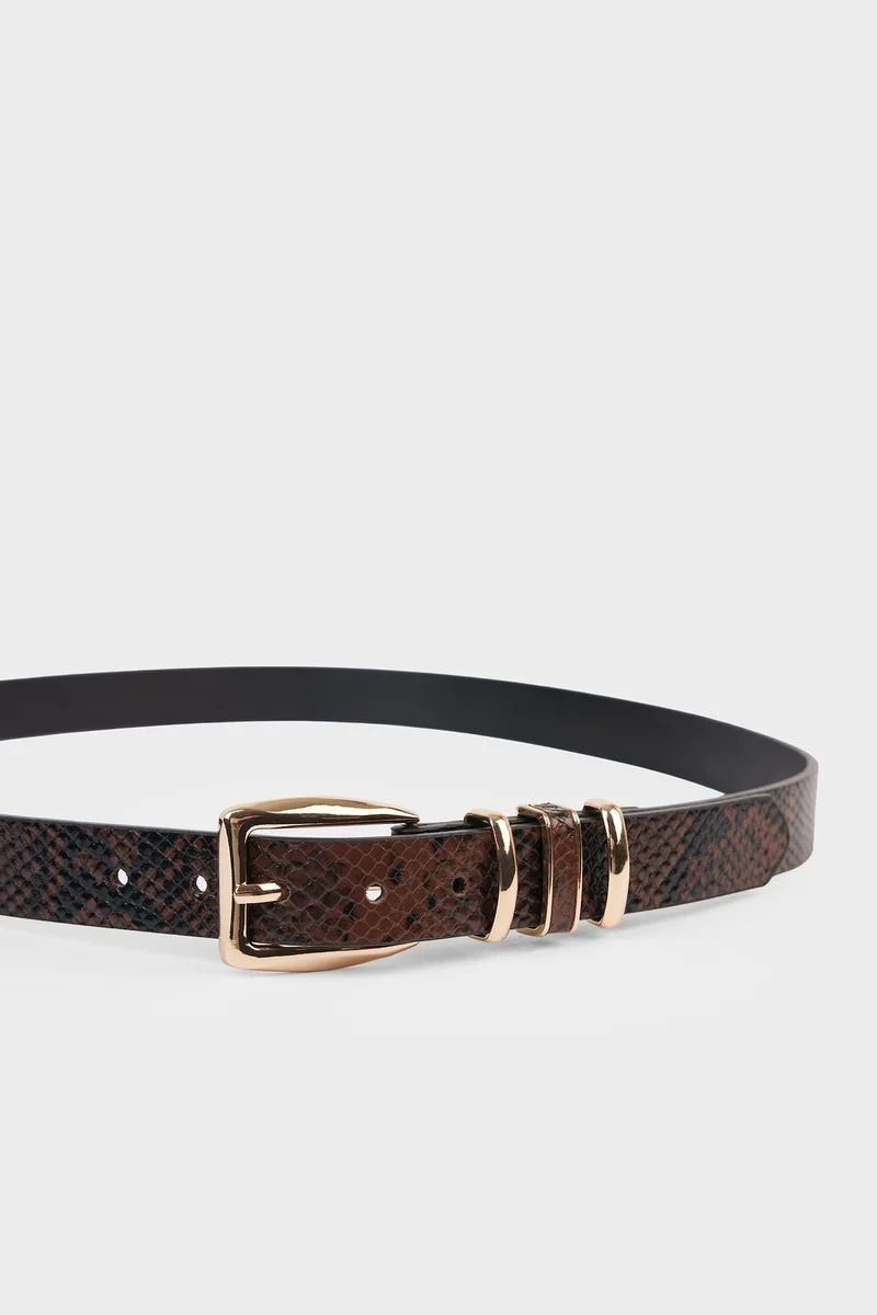Defacto  Woman Snakeskin Print Faux Leather Belt for Women | Best Price UAE
