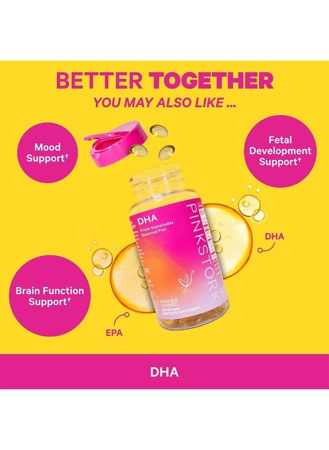 Pink Stork - Liquid Folate: Whole-Food Vitamin B9 from Lemon Peels, Natural Folic Acid with Vitamin C, Liquid Prenatal Vitamins for Women, Pregnancy Must Haves, Women-Owned, 2 oz - Image 1