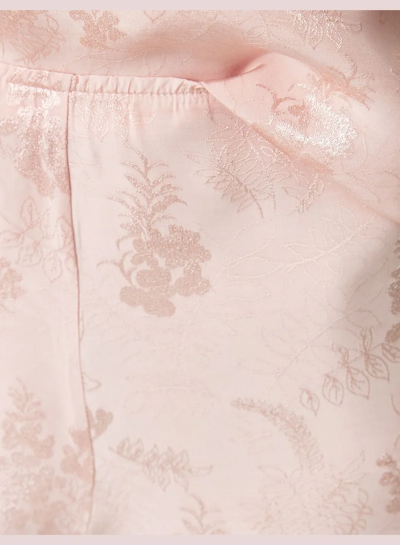 KOTON Satin Jacquard Floral Pyjama Bottom Shorts