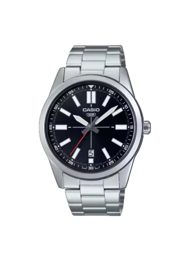 CASIO Men's Analog Display Watch With Silver Stainless Steel Strap - MTP-VD02D-1EUDF