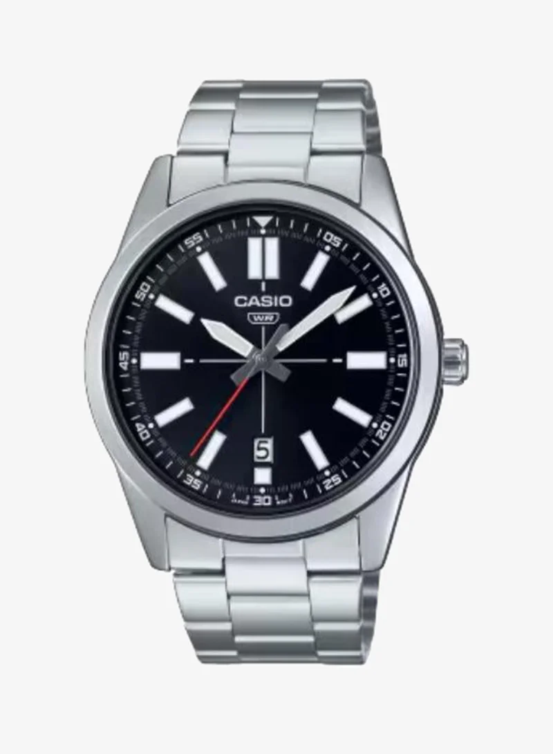 CASIO Men's Analog Display Watch With Silver Stainless Steel Strap - MTP-VD02D-1EUDF