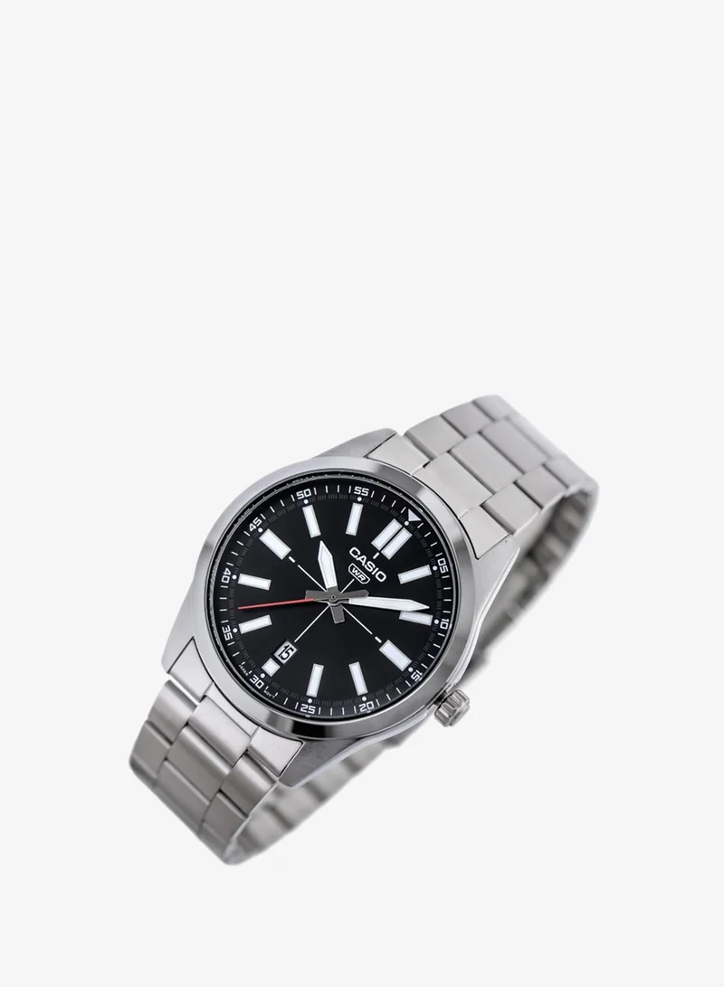 CASIO Men's Analog Display Watch With Silver Stainless Steel Strap - MTP-VD02D-1EUDF