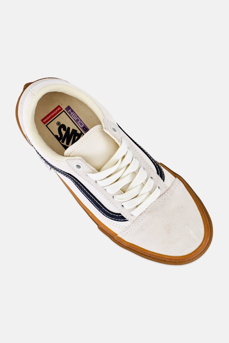 VANS Kids Boy Skate Old Skoo Lace Up Skateboarding Shoes, Off White - Image 4