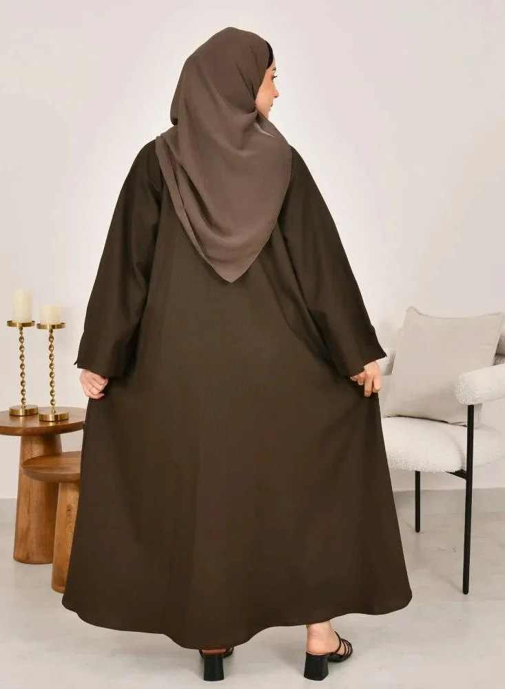 lamha abaya Double-faced abaya in olive green and off-white