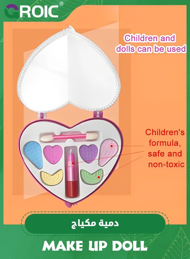 17 PCS Doll Head for Hair Styling and Make Up for Little Girls, Small Styling Head Doll with Hair Accessories for Girls Makeup Practice, Makeup Doll Head for Hair Styling Kids Toy Kit - view 3