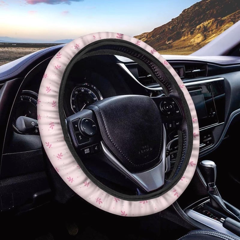 Boho Steering Wheel Cover 15 inch - Boho Floral Design, Elastic & Non-Slip Wear-Resistant Cover for Car Decor (Ivory Bloom) - Image 1
