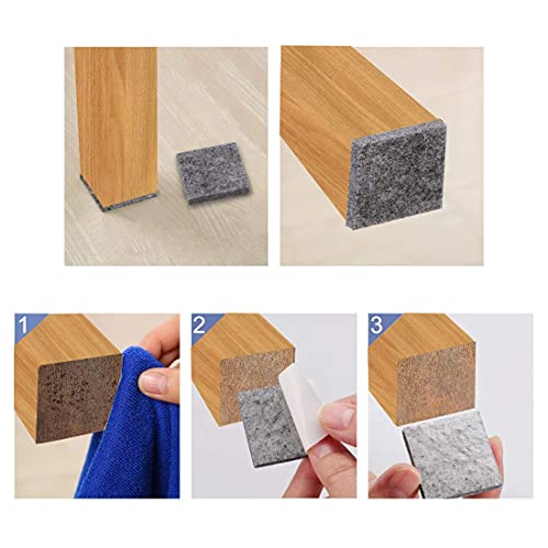 Now & Zen Self Adhesive Square Furniture Felt Pads for Hard Surfaces - Non-Slip Heavy Duty Furniture Leg Guards (20 MM - Pack of 12, Dark Grey) - Image 5