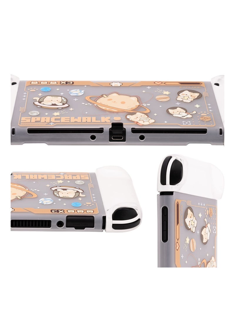 SYOSI High-Protection Slim Case with Shock Absorption for Nintendo Switch OLED, Durable Slim Fit Protective Case Anti-Scratch Shockproof Cover Ultra-Thin Case for Nintendo Accessories——Space Cat - Image 5