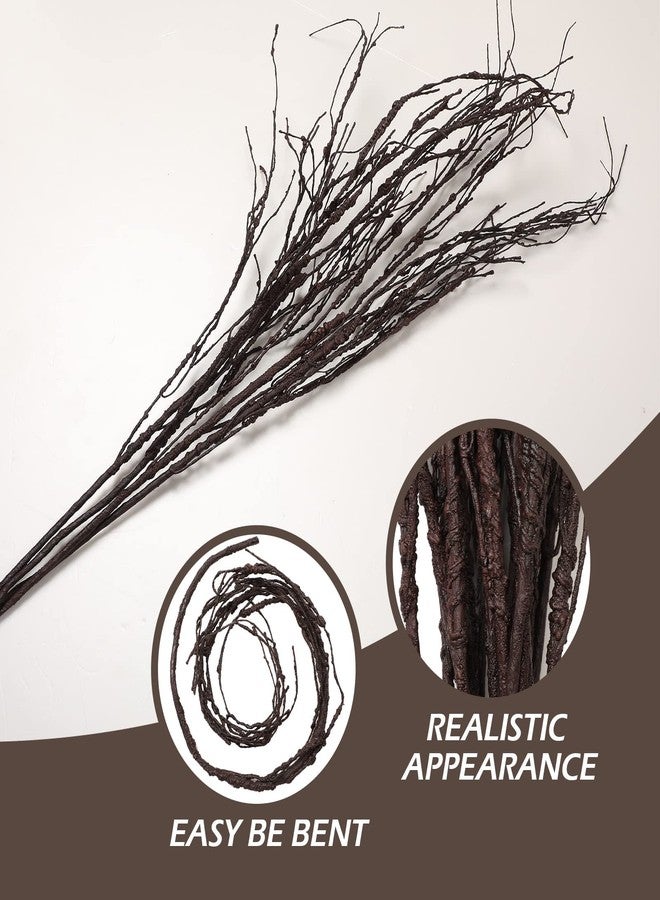 Yunsailing 20 Pcs 35.4'' Tree Branches for Spring Decoration Curly Willow Branches Twigs for Vases Tree Gifts Floral Dried Bendable Artificial Twigs for Decorative Sticks(Dark Brown) - Image 3