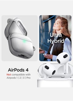 Spigen غطاء واقي شفاف مضاد للاصفرار لسماعات أيربودز 4 - أبيض جت مع حلقه  - Image 2