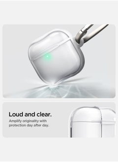 Spigen غطاء واقي شفاف مضاد للاصفرار لسماعات أيربودز 4 - أبيض جت مع حلقه  - Image 3