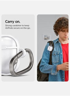 Spigen غطاء واقي شفاف مضاد للاصفرار لسماعات أيربودز 4 - أبيض جت مع حلقه  - Image 4