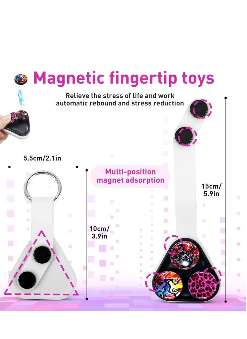 Generic - Magnetic Fidget Spinner Toy Set, Triangle Keychain Stress Relief Toy, Elastic Handheld Anxiety Reducer, Perfect Gift for Kids and Adults, Portable Decompression Spinner - Image 1