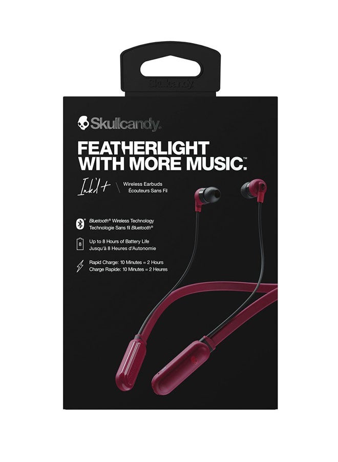 Skullcandy Ink'd+ In-Ear Bluetooth Wireless Earphones With Microphone Moab Red/Black - Image 3