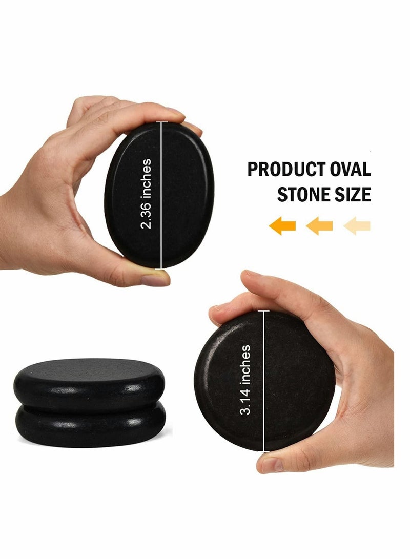 KASTWAVE Hot Stones - 6 Large Essential Massage Set (3.15in) for Professional or Home spa, Relaxing, Healing, Pain Relief - Image 2