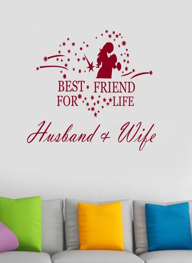 Sticker Studio Husband & Wife Wall Sticker (PVC Vinyl,Size -58 cm x 83 cm) - Image 1