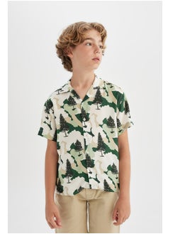 DeFacto Boy Oversize Fit Resort Neck Woven Short Sleeve Shirt  - Image 4