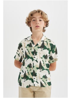 DeFacto Boy Oversize Fit Resort Neck Woven Short Sleeve Shirt  - Image 1