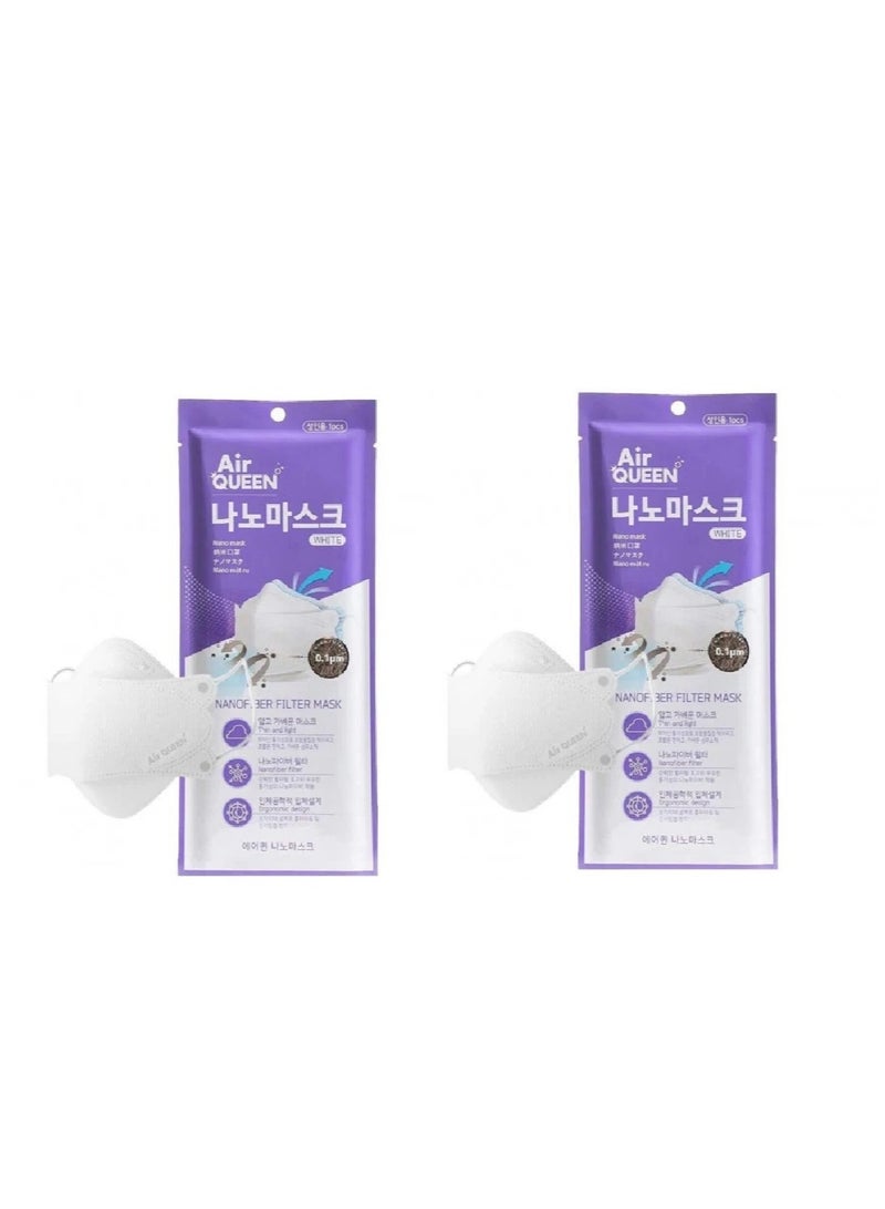 Air QUEEN Nano Fiber Filter Face Mask High Protection - 2-Piece Pack - Image 1