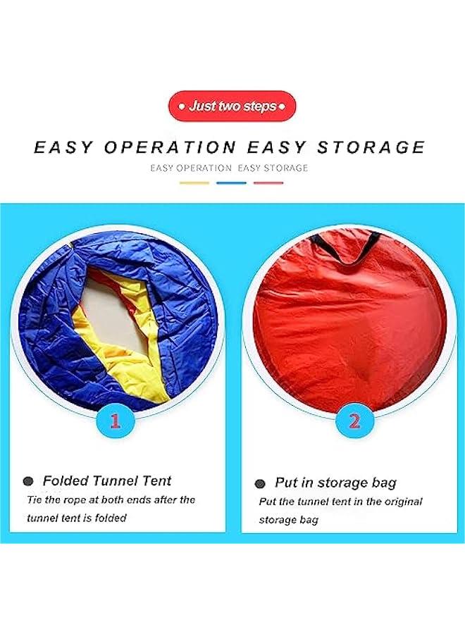 MIXDE Kids Play Tunnel Tent for Toddlers, Colorful Pop Up Crawl Tunnel Toy Tent for Baby Infant Children or Dog Cat Pets, Collapsible Gift Boy and Girl Play Tunnel Indoor and Outdoor Games  - Image 2