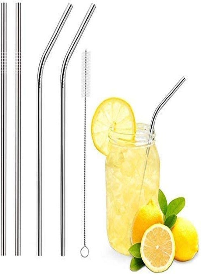 SMART VILLA TRADERS BPA-Free Non-Toxic Stainless Steel Metal Straws Reusable Long Metal Straws for Drinking Juices & Beverages 8.5 Inches Dishwasher Safe (Bent Straws + Straight Straws + 1 Cleaning Brush (Pack of 8 - Image 3