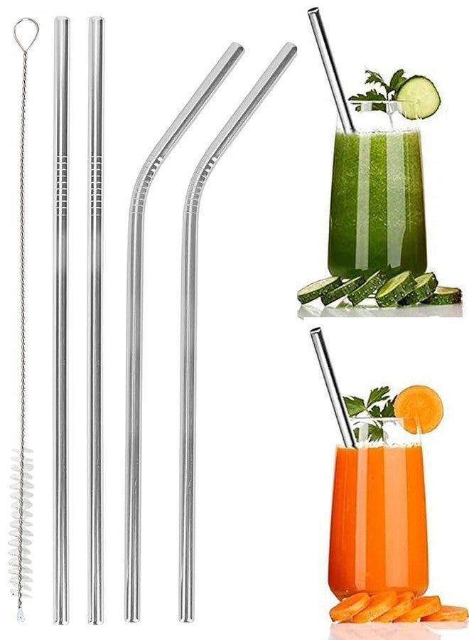 SMART VILLA TRADERS BPA-Free Non-Toxic Stainless Steel Metal Straws Reusable Long Metal Straws for Drinking Juices & Beverages 8.5 Inches Dishwasher Safe (Bent Straws + Straight Straws + 1 Cleaning Brush (Pack of 8 - Image 5
