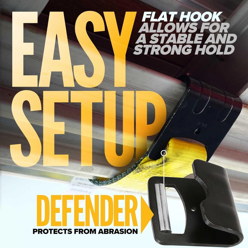 US Cargo Control 3 Inch x 30 Foot Yellow Replacement Winch Strap with Flat Hook 2 Pack - Image 5