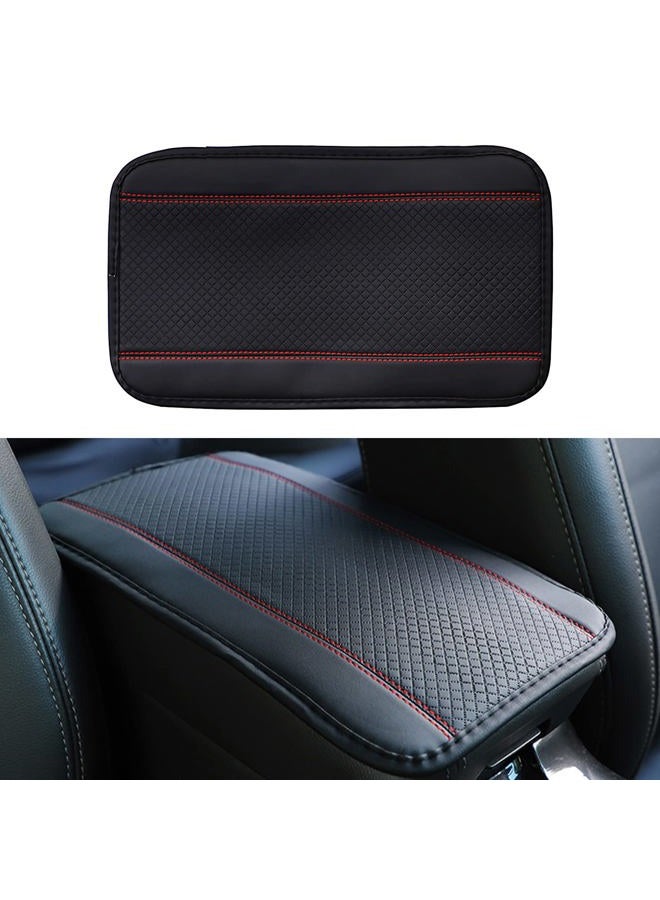 Miytsya Four Seasons Universal Armrest Box Mat, Fiber Leather Embossing, Waterproof, Car Armrest Seat Cover (Red) - Image 1