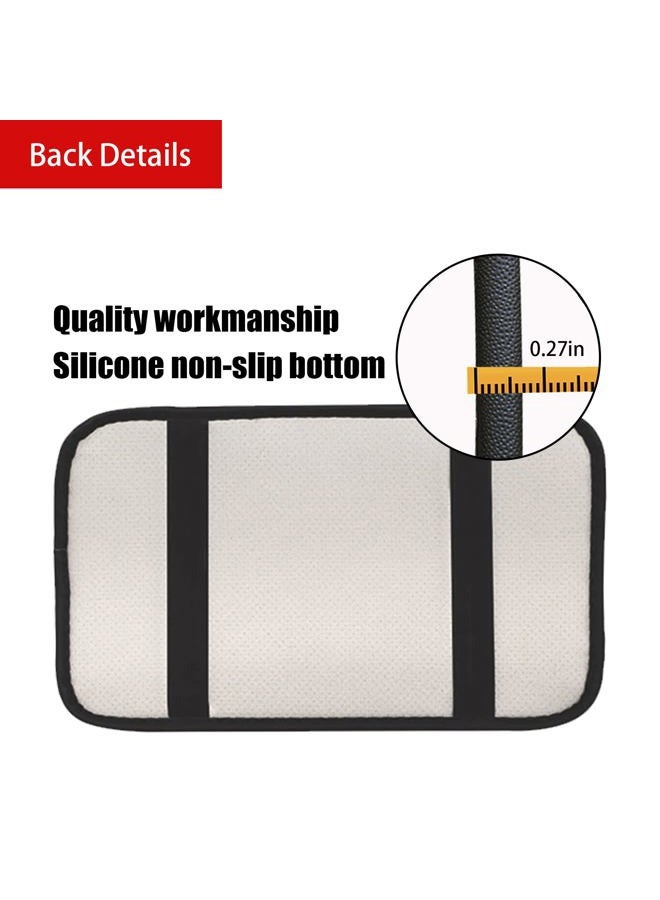 Miytsya Four Seasons Universal Armrest Box Mat, Fiber Leather Embossing, Waterproof, Car Armrest Seat Cover (Red) - Image 3