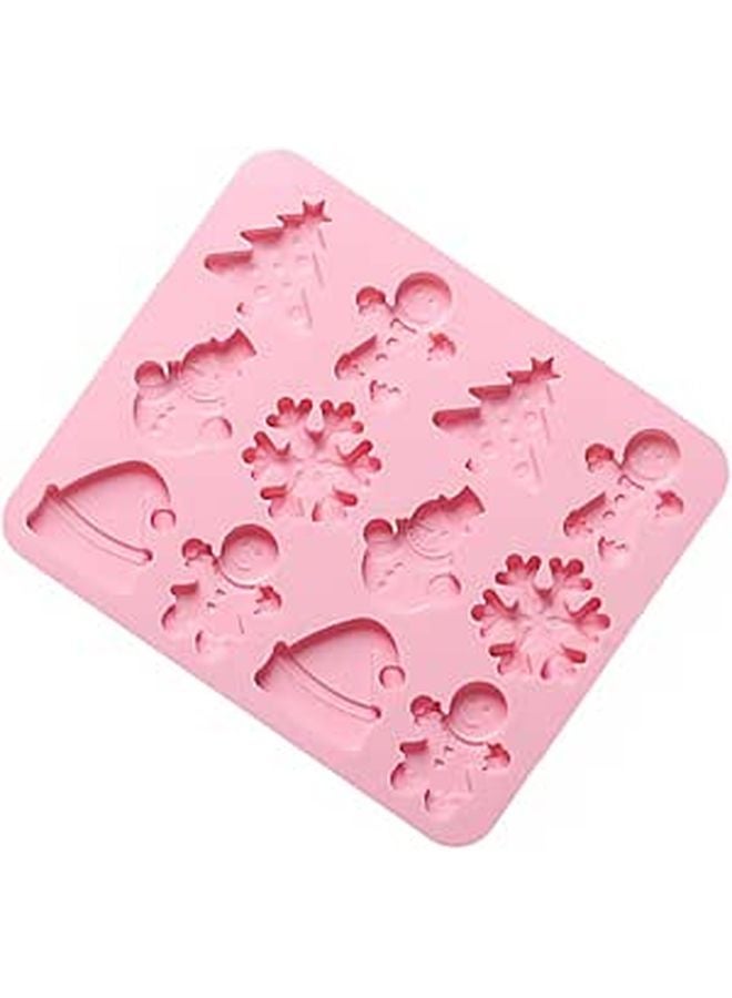 Pink Christmas Silicone Baking Mold For Biscuit Candy Cake DIY Non Stick Food Grade - Image 1
