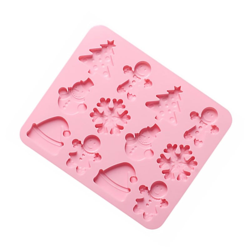 Pink Christmas Silicone Baking Mold For Biscuit Candy Cake DIY Non Stick Food Grade - Image 2