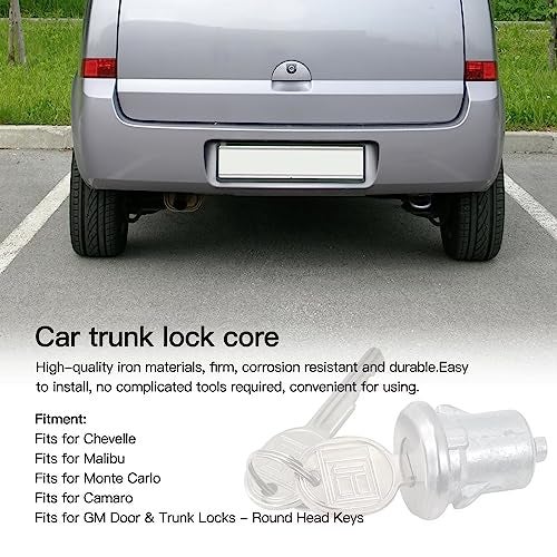 GRABOTE 654394765282 Car Door Trunk Key Kit Door Lock Cylinder Set With 2 Keys Replacement for Chevelle Malibu Monte Carlo Camaro - Image 4