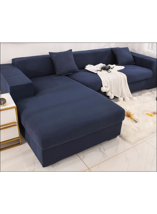 NIBEMINENT Solid Pattern Sofa Slipcover With Cushion Cover Free Blue