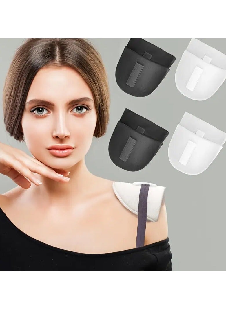 Goolsky Set of 4 Shoulder Pads with a Thickness of 1.5 cm, Made from Breathable Sponge, Designed to Enhance Shoulders for Both Men And Women, Suitable for Blazers And T-Shirts in Black And White. - Image 1