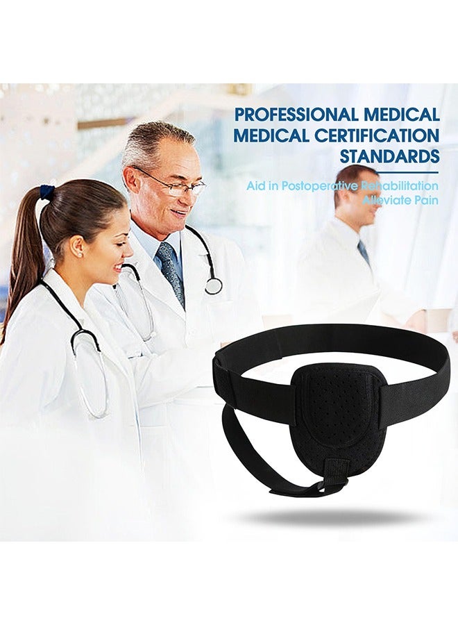 DAKS Adjustable Hernia Belt for Men and Women, Inguinal Hernia Support Truss with Removable Compression Pad, Groin and Lower Abdominal Brace for Left or Right Side Relief, Comfortable Wear Under Clothes – Black  - Image 4