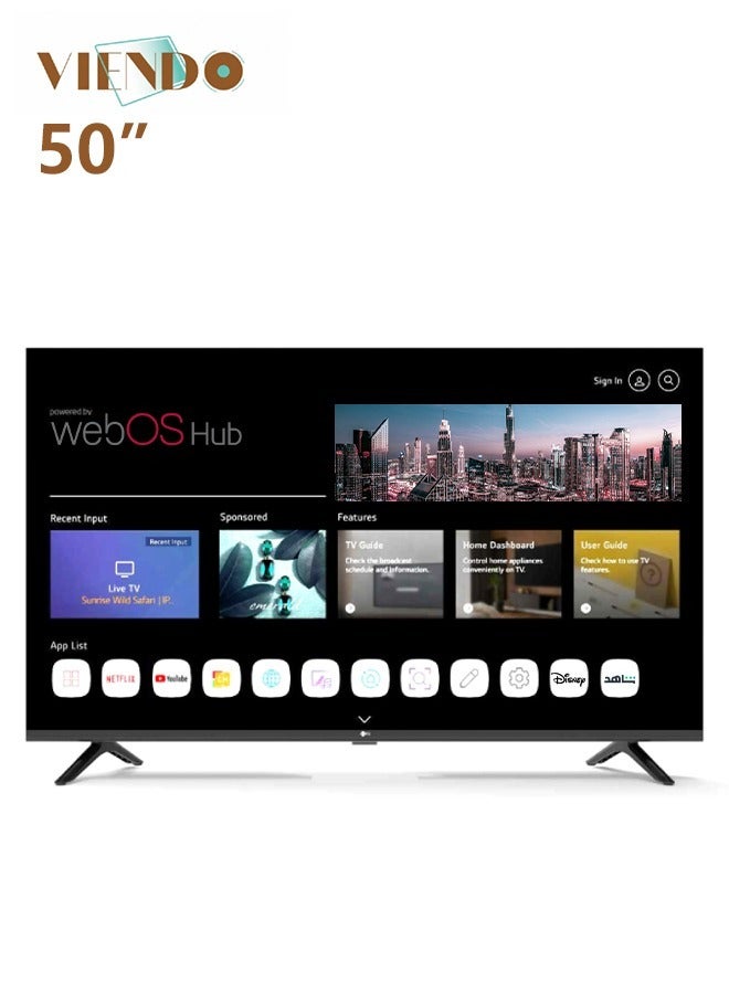 Viendo Viendo 50 Inch TV Monitor (Anti-Break) Smart Forky 4K, Bluetooth, Dolby Audio, Web OS Enclosure, Frameless, Screen Control via Mobile App, 2 Remotes, Wall Mount, V50G2  - Image 1