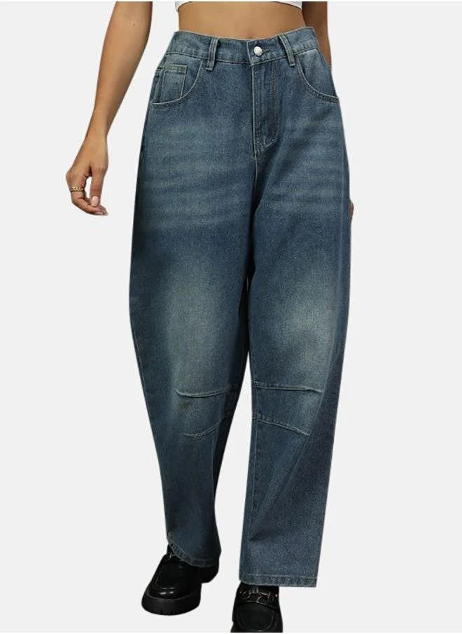 YUNIQEE Blue Relaxed Fit Jeans