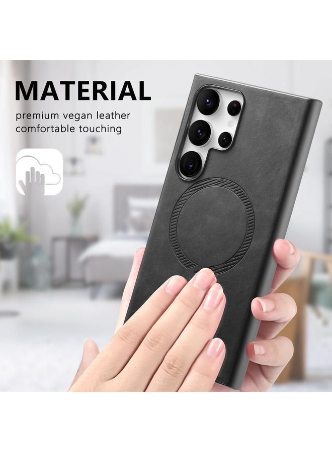 erorex Case For Samsung Galaxy A55 5G Solid Color Retro Magsafe PU Back Cover Phone Case - Image 5