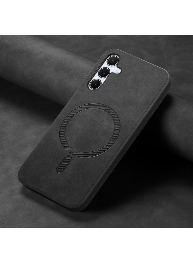 erorex Case For Samsung Galaxy A55 5G Solid Color Retro Magsafe PU Back Cover Phone Case - Image 2