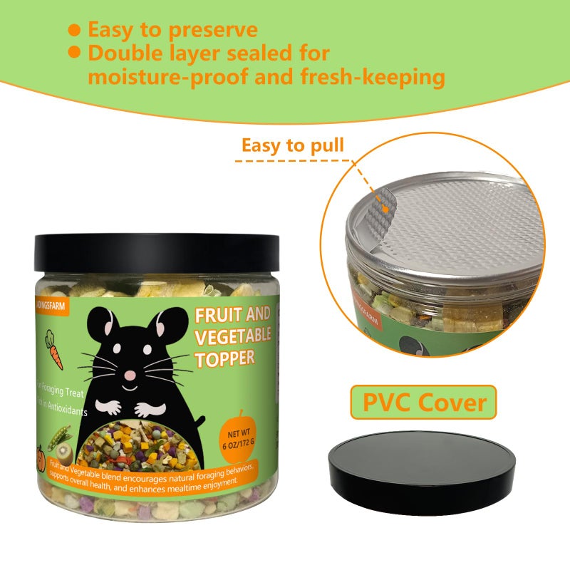 JADINGSFARM Natural Hamster & Gerbil Food 6oz, Vitamin & Mineral Rich Daily Diet for Hamsters, Gerbils,Guinea Pigs, Chinchillas,Supports Dental Health and Digestion, Fruit & Vegetable Hamster Food - Image 4