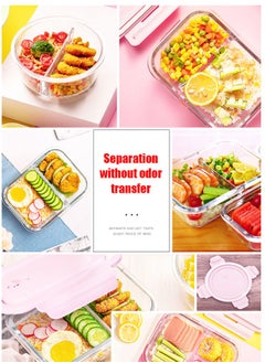 Arabest 3 Piece Microwave Heating High Borosilicate Glass Lunch Boxes Glass Bowls 1050ml, 700ml, 410ml with Insulation Bag  - Image 4