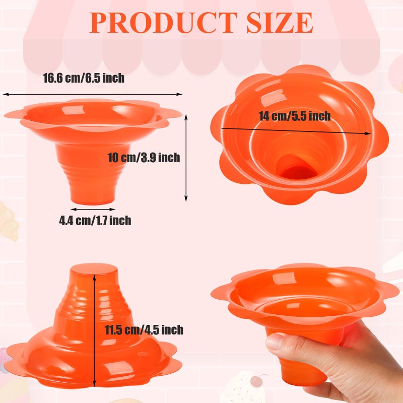 ZENFUN 200 pcs Colorful Flower Snow Cone Cups with Spoon Straws  8 oz Snow Cone Bowl  Plactic Leak proof Snow Cone Supply  Ice Cream Bowls  Shaved Ice Drip Cups for Holiday Party - Image 1
