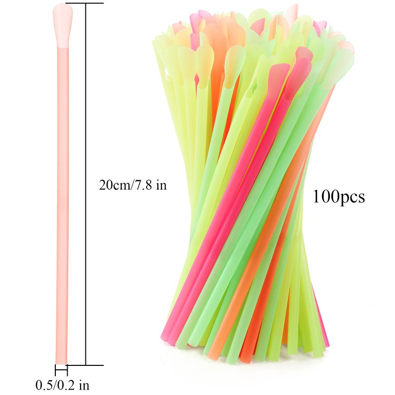 ZENFUN 200 pcs Colorful Flower Snow Cone Cups with Spoon Straws  8 oz Snow Cone Bowl  Plactic Leak proof Snow Cone Supply  Ice Cream Bowls  Shaved Ice Drip Cups for Holiday Party - Image 2