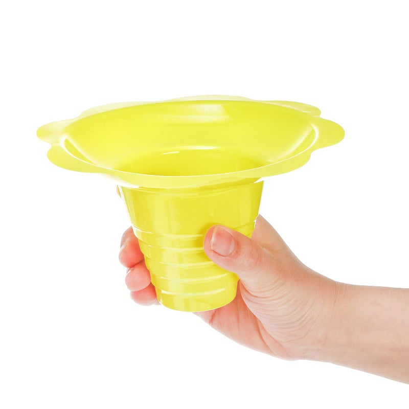 ZENFUN 200 pcs Colorful Flower Snow Cone Cups with Spoon Straws  8 oz Snow Cone Bowl  Plactic Leak proof Snow Cone Supply  Ice Cream Bowls  Shaved Ice Drip Cups for Holiday Party - Image 4