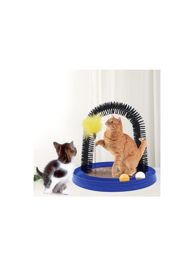 Generic - Cat Arch Self-Grooming Massage Station with Scratching Cardboard Feather Toy Ball and Free Catnip - Image 1