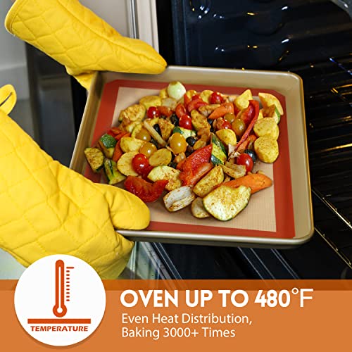 STATINT WINDOW FILMS STATINT Non-Stick Silicone Baking Mat, Premium Food Safe - Pack of 2, for Cookie Oven Reusable Mat, 16.5" x 11.6" - Image 4