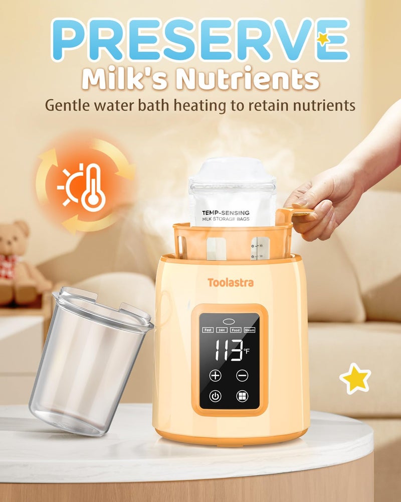 Toolastra Bottle Warmer, Faster Heating Baby Milk Warmers for All Bottles with Accurate Temp Control Water Bath Tech and Auto Shut-Off, BPA-Free Multifunctional Bottle Warmer for Breastmilk and Formula - Image 3