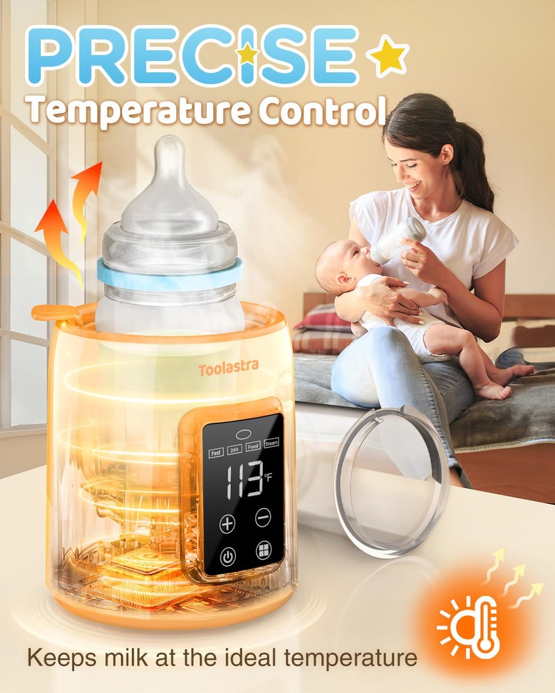 Toolastra Bottle Warmer, Faster Heating Baby Milk Warmers for All Bottles with Accurate Temp Control Water Bath Tech and Auto Shut-Off, BPA-Free Multifunctional Bottle Warmer for Breastmilk and Formula - Image 4