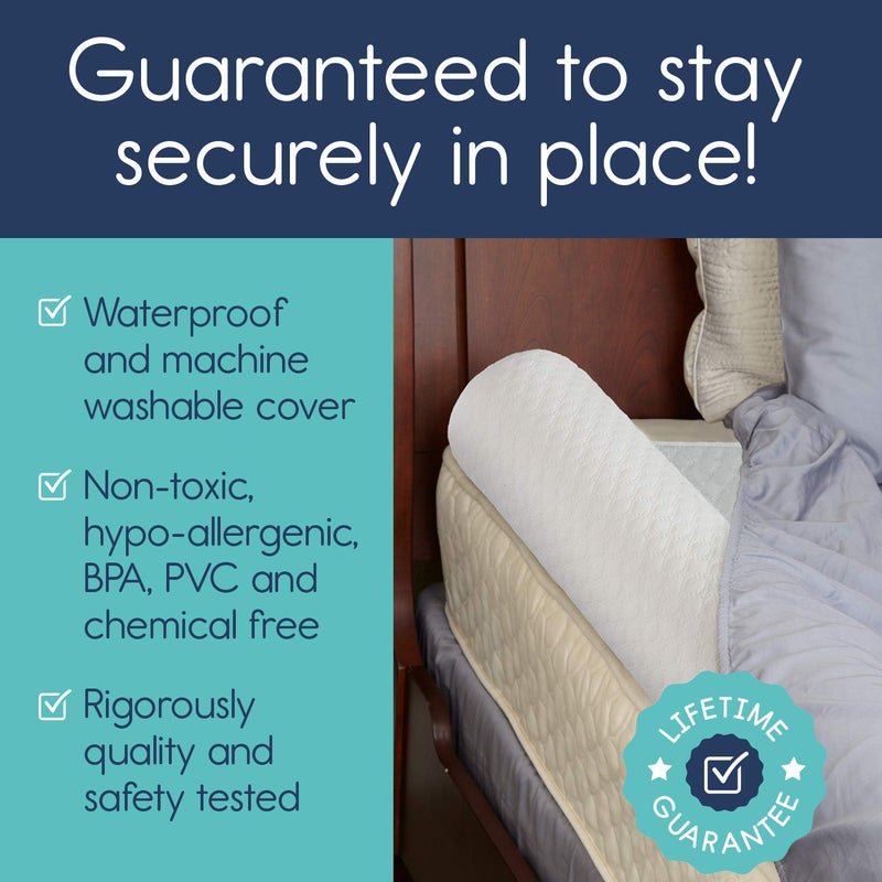 Hiccapop [2-Pack Inflatable Bed Rail for Toddlers | Portable, Blow-up Bed Bumper for King, Queen, Full, with Non-Slip Machine-Washable Cover | Travel Bed Rail for Hotel, Grandma's, Vacation - Image 4