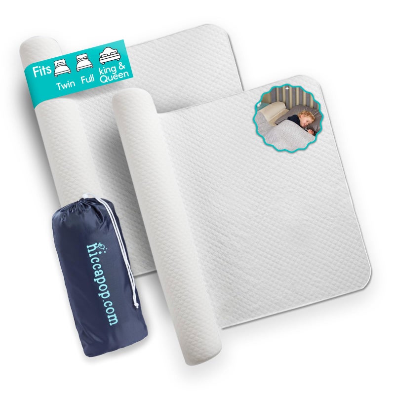 Hiccapop [2-Pack Inflatable Bed Rail for Toddlers | Portable, Blow-up Bed Bumper for King, Queen, Full, with Non-Slip Machine-Washable Cover | Travel Bed Rail for Hotel, Grandma's, Vacation - Image 1